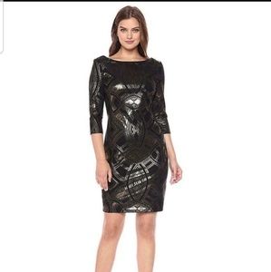 Sangria Black and Gold Dress